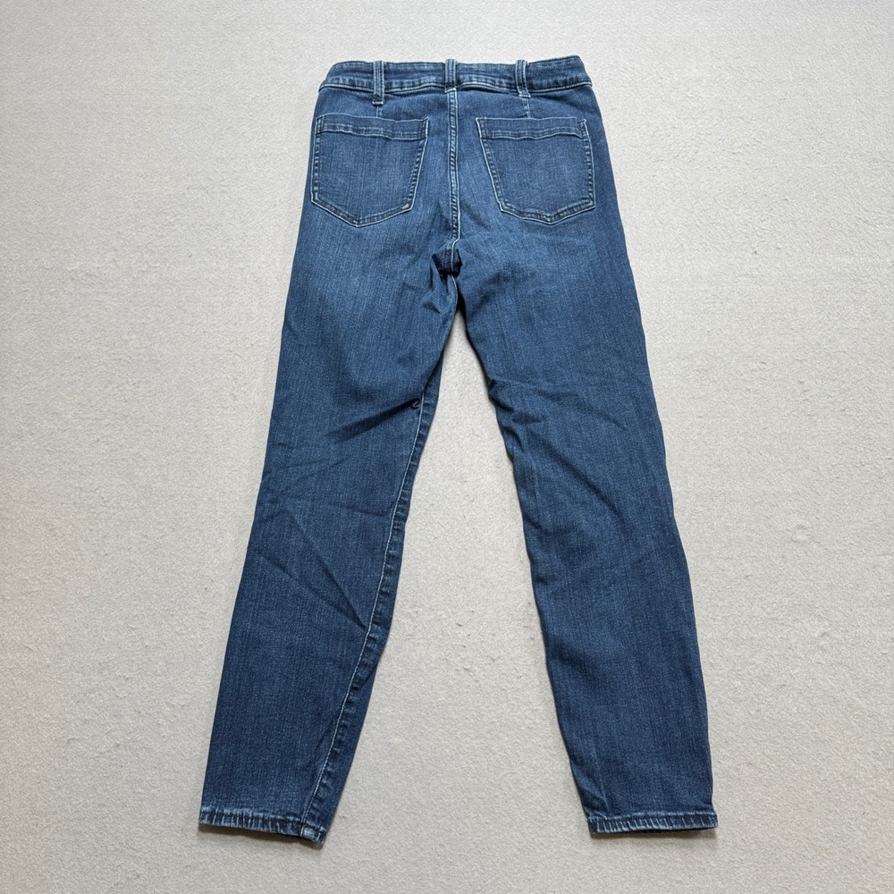 GAP Jeans Women's 6/28R Blue Denim Dark Wash High Rise Universal Leggings Button - Picture 2 of 7
